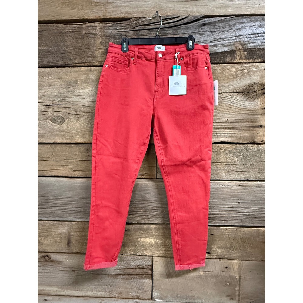 NWT Pistola Jennifer Skinny Jean Red Light Wash Size 32 P6822FTN-RDL